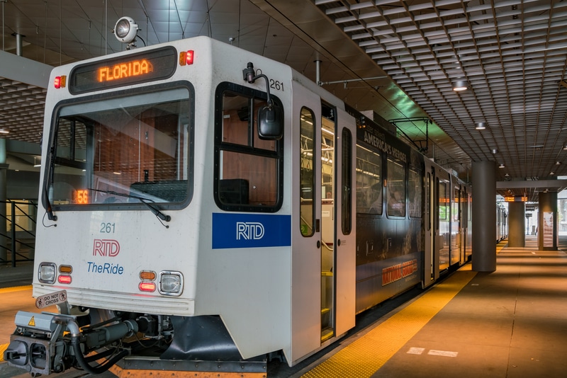 RTD Denver train in station